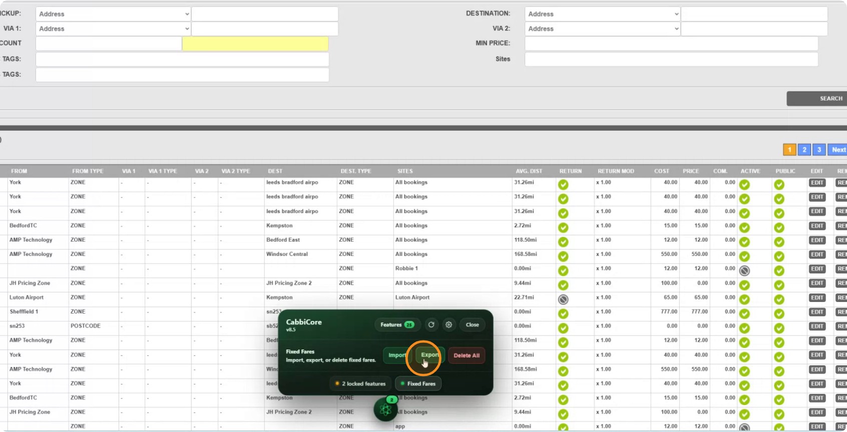 The export tool