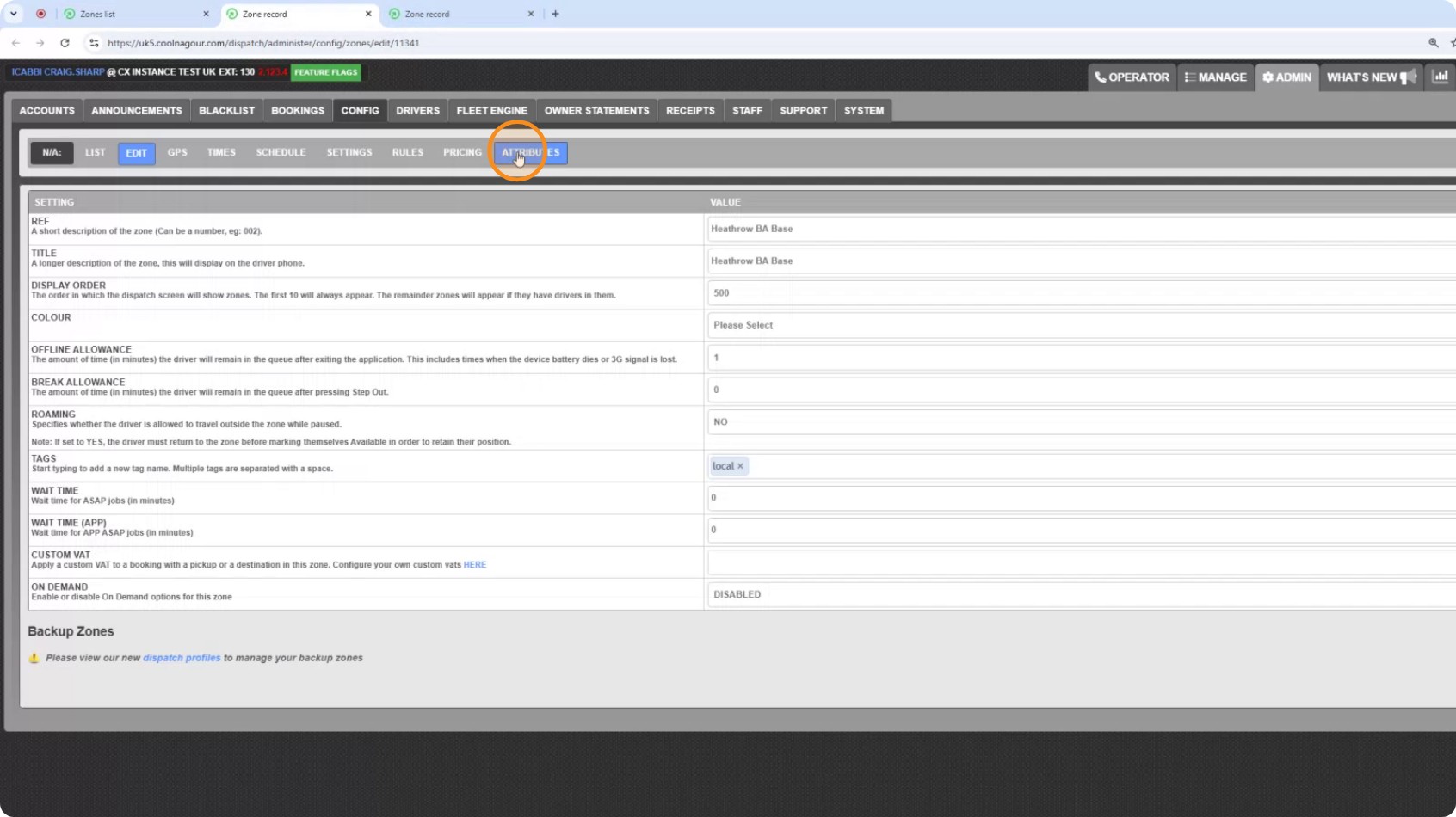 Checking the Attributes tab